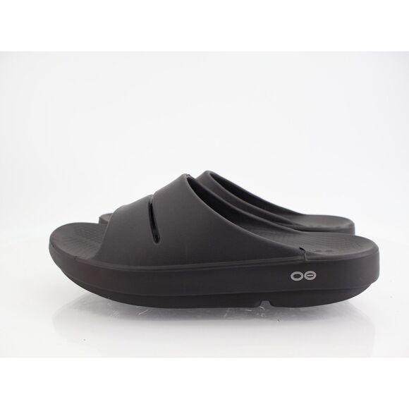 Oofos Men's OOahh Sandal Size 8 Recovery Sport Slide Stress Relief Black NEW - Picture 4 of 10